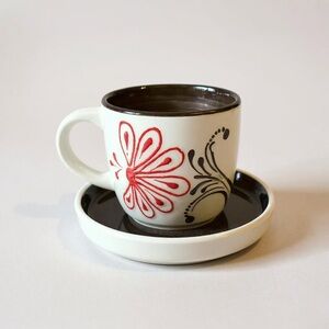 Floral Ceramic Cup and Saucer Set